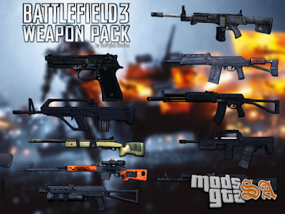 Pack de Armas do Battlefield 3 para GTA San Andreas